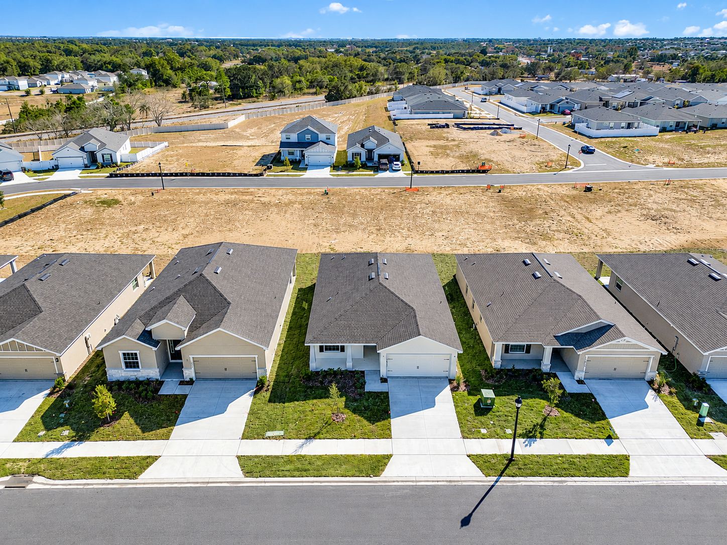 New construction homes in a Central Florida community